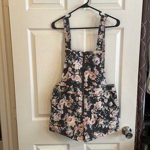 The Cutest Floral Overall Shorts
